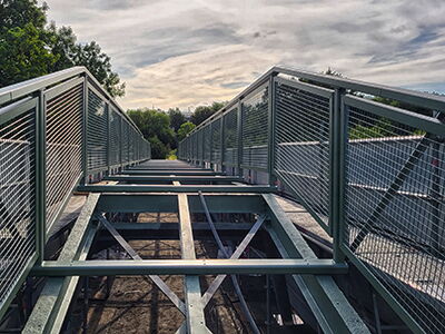 Grundgerüst Sanierungsarbeiten Twietebrücke, Geländererneuerung durch die Firma Objektbau Arnsberg